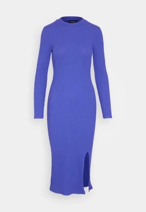 Even&Odd CIRC LONG SLEEVES MIDI HIGH SLIT DRESS - Strickkleid - Blue -Even&Odd 2dbe7fef8e674a38a51b98c507a4a647