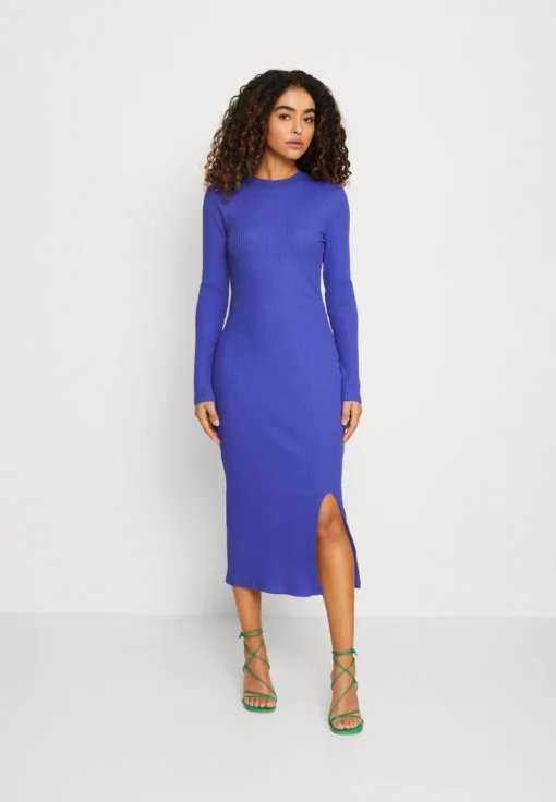 Even&Odd CIRC LONG SLEEVES MIDI HIGH SLIT DRESS - Strickkleid - Blue -Even&Odd 986ef2ad01544747b92ec6f142e02bc1